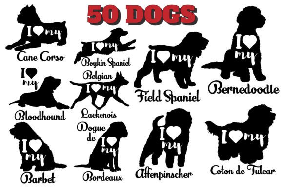 50 Dog Silhouette Breeds SVG Review for Embroidery Projects