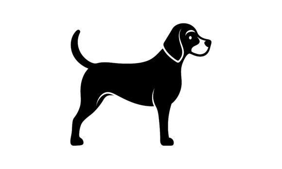 Black Silhouette of a Beagle Dog