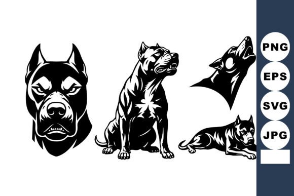 Black White Pitbull Dog Vector Review
