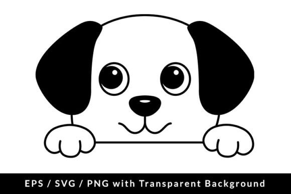 Cute Dog Peeking EPS SVG PNG Review