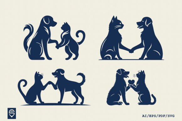 Dog and Cat Friendship Silhouette Review