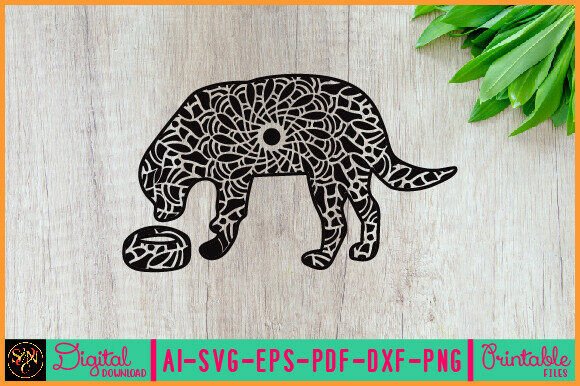 Dog Animal Mandala Silhouette for Embroidery Projects