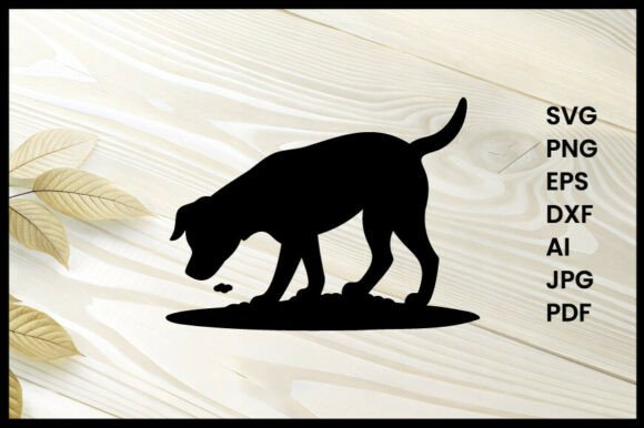 Dog Digging Silhouette Vector Review