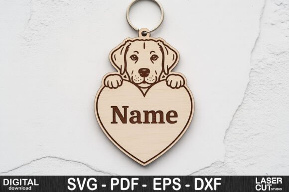 Labrador Dog Heart Keychain SVG Review