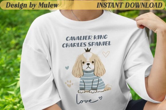 Minimalist Cavalier King Dog PNG Review