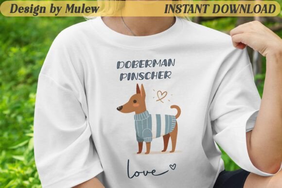 Minimalist Doberman Pinscher Dog PNG Review