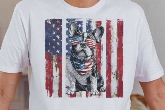 Patriotic French Bulldog Dog PNG Review