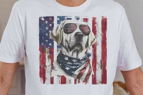 Patriotic Labrador Retriever Dog PNG Review