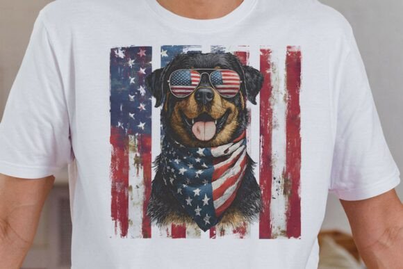 Patriotic Rottweiler Dog PNG Review