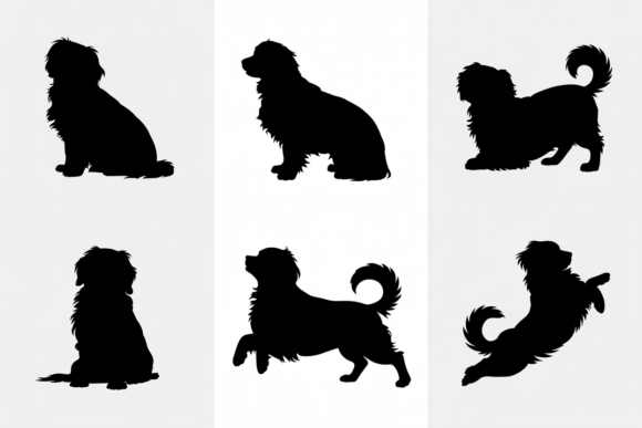 Silhouette Poses of a Fluffy Dog Review
