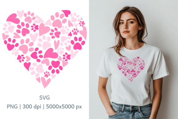 Valentine Dog Paw Heart SVG PNG Review