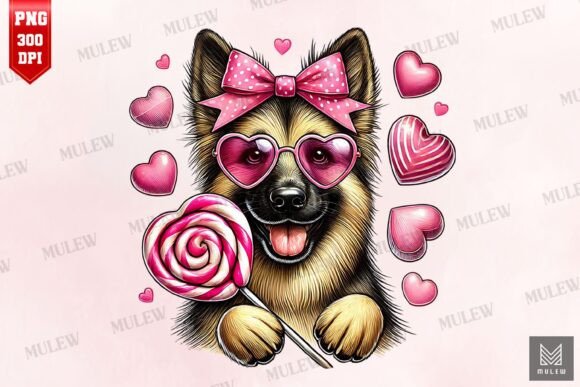 Valentine German Shepherd Dog PNG Review